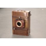 An Unmarked Continental Wooden Tailboard Camera, no lens