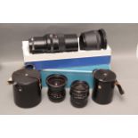 Pentacon Six Lenses, an f/4 50mm, an f/2.8 120mm with an f/4 300mm all MC versions