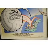 The Who, framed 'Who put the boot In' tour poster adhered to board advertising for concerts at