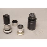 Dallmeyer Telephoto Lenses, a 6 inch model with 4 inch in a Sinclair mount also a SOM-Berthiot