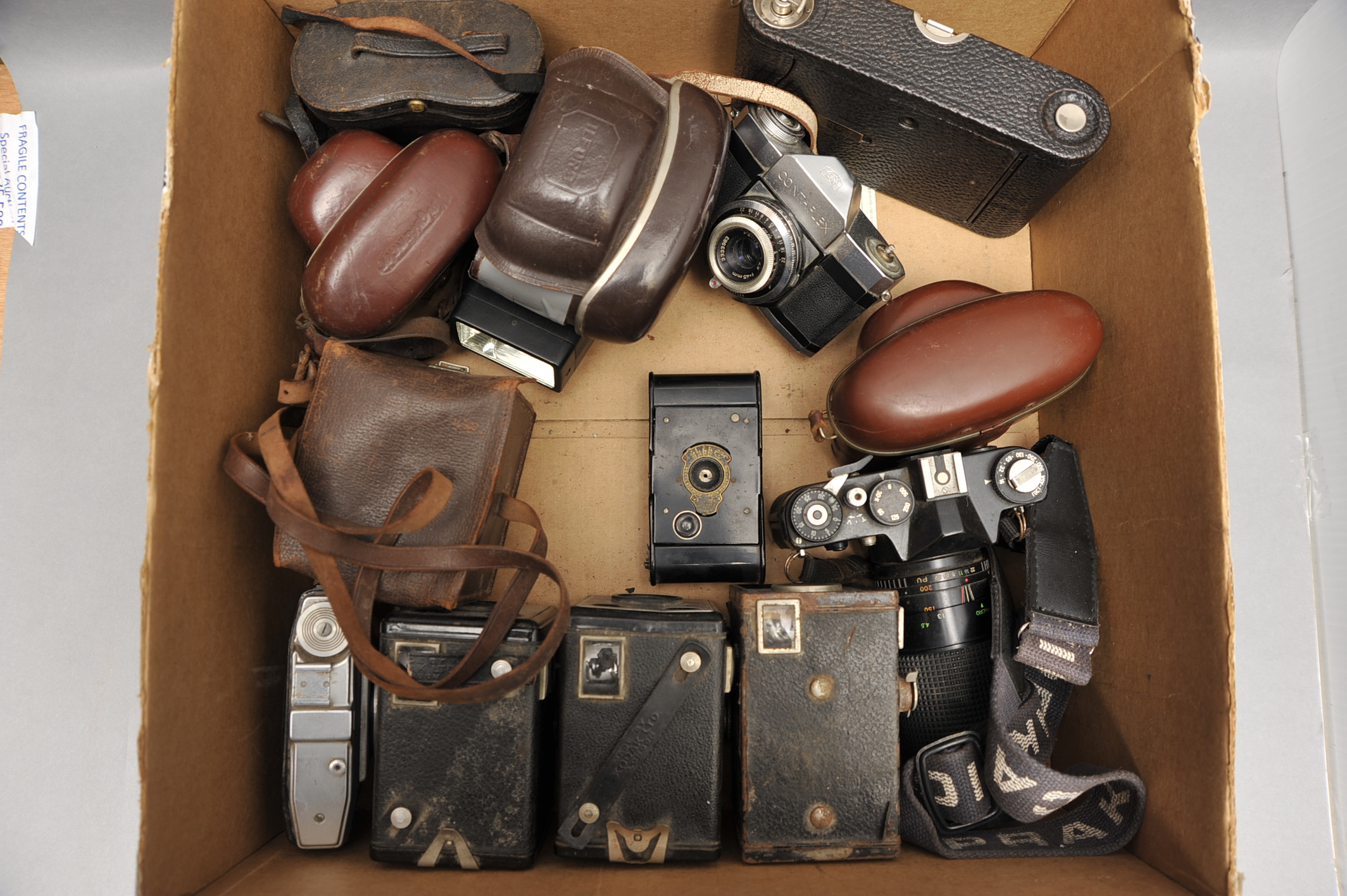 A Selection of Various Cameras, including Zeiss Ikon Contaflex, Kodak Vest Pocket Autographic and