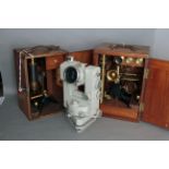 Theodolite, made by Carl Zeiss Jena together with two microscopes all in wooden boxes (3)