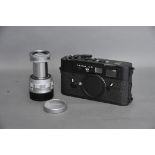 A Leica M5 Rangefinder Camera, 50 Jahre Edition, black, serial no. 1375153, with Leitz Elmar f/4