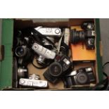 A Selection of Various Cameras, including Minolta Hi-Matic 7s, Zeiss Ikon Contessa LK and more (a