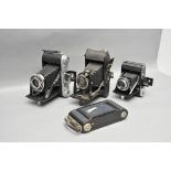 Four Folding Cameras, including Ensign Ranger Special, Zeiss Ikon Ikonta 521 and two others (a lot)