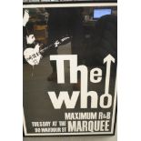 Marquee Print, large framed and glazed classic print for The Who at The Marquee 26" X 36"