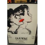 Andy Warhol, 1982 Querelle poster/print adhered to board - framed 28" X 40"