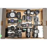 A Good Selection of Various Cameras, including Minolta Dynax 5000, with AF f/1.7 50mm, Canon TX,