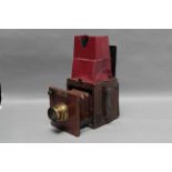 An Ensign Special Reflex Camera, marked 'Tropical' to name plate, however mahogany-bodied, viewing