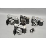 A Small Selection of Cameras, including Kodak Retina IIC, Voitlander Vito IIa and two others (a