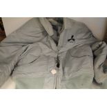 Jacket, grey bomber style with 'Cream' (Liverpool night club) logo printed on the back and front