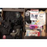 Cases and Books, Lowepro and Crumpler cases, various books and accessories (2 trays)