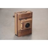 An Unmarked Continental Wooden Tailboard Camera, with Goerz Dagor Series III f/6.8 135mm lens,