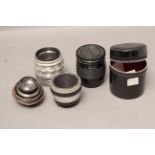 Various Lenses, a Kilfit Macro-Kilar f/3.5 40mm, a Panagor Converter marked ' First Macro Focusing