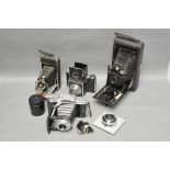 A Selecion of Various Cameras, including Franka Rolfix I, Carl Zeiss Tessar f/3.5 100mm lens and