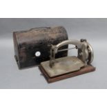 An Ideal Chain Stitch Sewing Machine all over nickel plated, with japaned cover