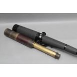 A Collection of Telescopes & Spotting Scopes, including leather bound brass telescope engraved 'M