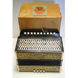 Accordian, Hohner made in Germany stamped Bell Accordians Ltd, Surbiton Ser No: 14865, good