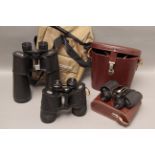 Carl Zeiss Jena Binoculars, Jenoptem 10x50 and 8x30 glasses together with a pair of Russian Kronos