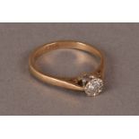 A 9ct gold diamond solitaire ring, with illusion set stone, size M, approx. 2 g