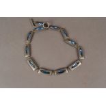 A Danish pewter bracelet, by Jorgen Jensen c.1960, marked to one of the links