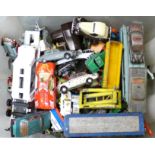 Play worn Diecast, cars, vans, aircraft, industrial and commercial vehicles by Spot-On, Corgi,