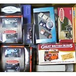 Assorted Modern Diecast, buses and cars by Oxford Diecast, Corgi, Dinky, Atlas and others, including
