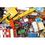 Diecast Vehicles, large quantity of cars, trucks, buses, commercial vehicles, including Dinky,