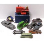 Diecast Vehicles, Dinky Supertoys Heavy Tractor, Dinky 29b Streamlined Bus and 23 Hotchkiss Racing