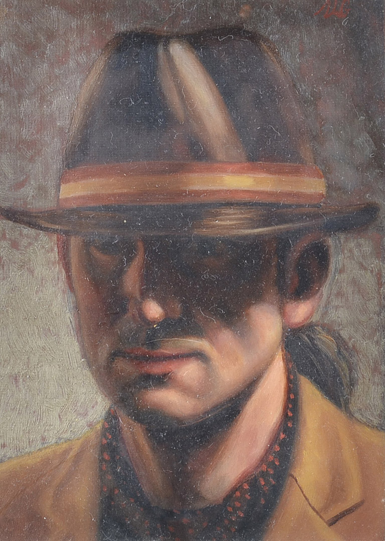 Stuart Luke Gatherer (b.1972), oil on canvas portrait from the Stranger series of eight, this