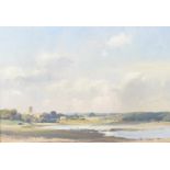 Trevor Chamberlain RSMA ROI (b.1933), oil on canvas landscape 'Spring Morning in Blythburgh', signed