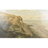 William Henry Borrow (act.1863-1901), oil on canvas Dorset coastal landscape, 'Golden Cap from Sea