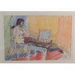 John Bratby R.A. (British 1928-1992), pastel and graphite on paper portrait of Patti entitled '