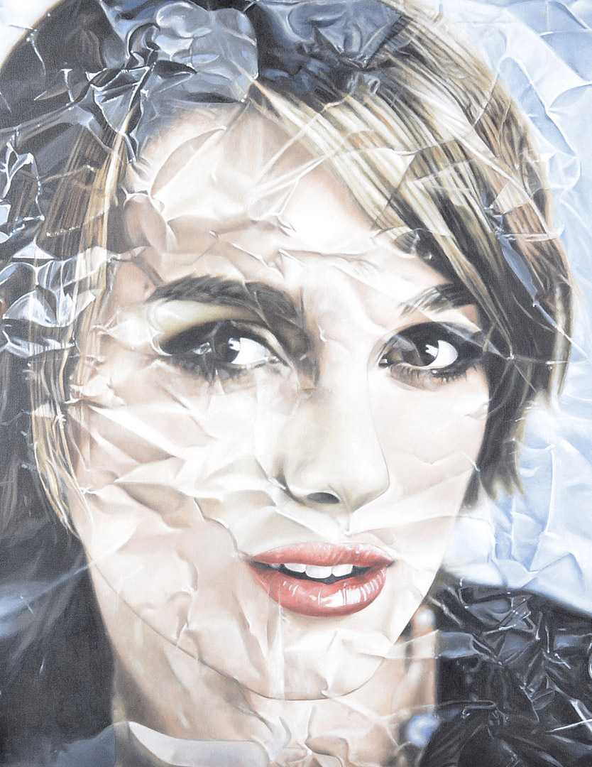 John McCarthy (fl. 2006-), oil on canvas portrait 'Kiera', of Kiera Knightly from the 'How I Screwed