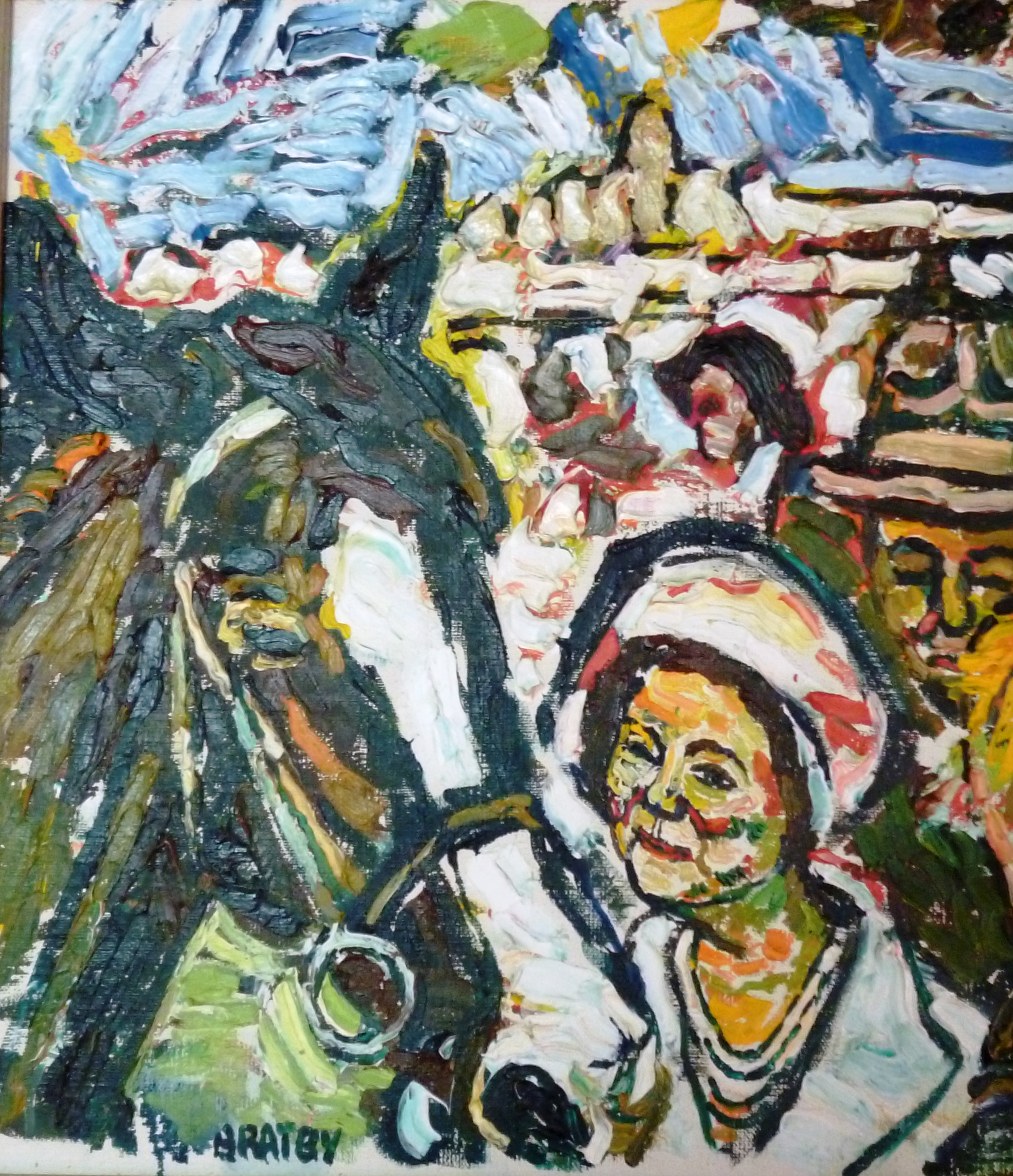 John Bratby R.A. (British 1928-1992), impasto oil on canvas 'Monarchs and Masters' portrait of the - Image 6 of 6