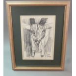 John Bratby R.A. (British 1928-1992), graphite pencil on paper 'Goat', signed and titled lower