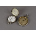 A silver mid size Dent of London full hunter fob watch, with engine turned design, garter and shield