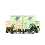 Boxed Britains Royal Artillery guns 1201 and 1263 (2), and 1725 4.5 inch Howitzer, G-VG, (4), 1201