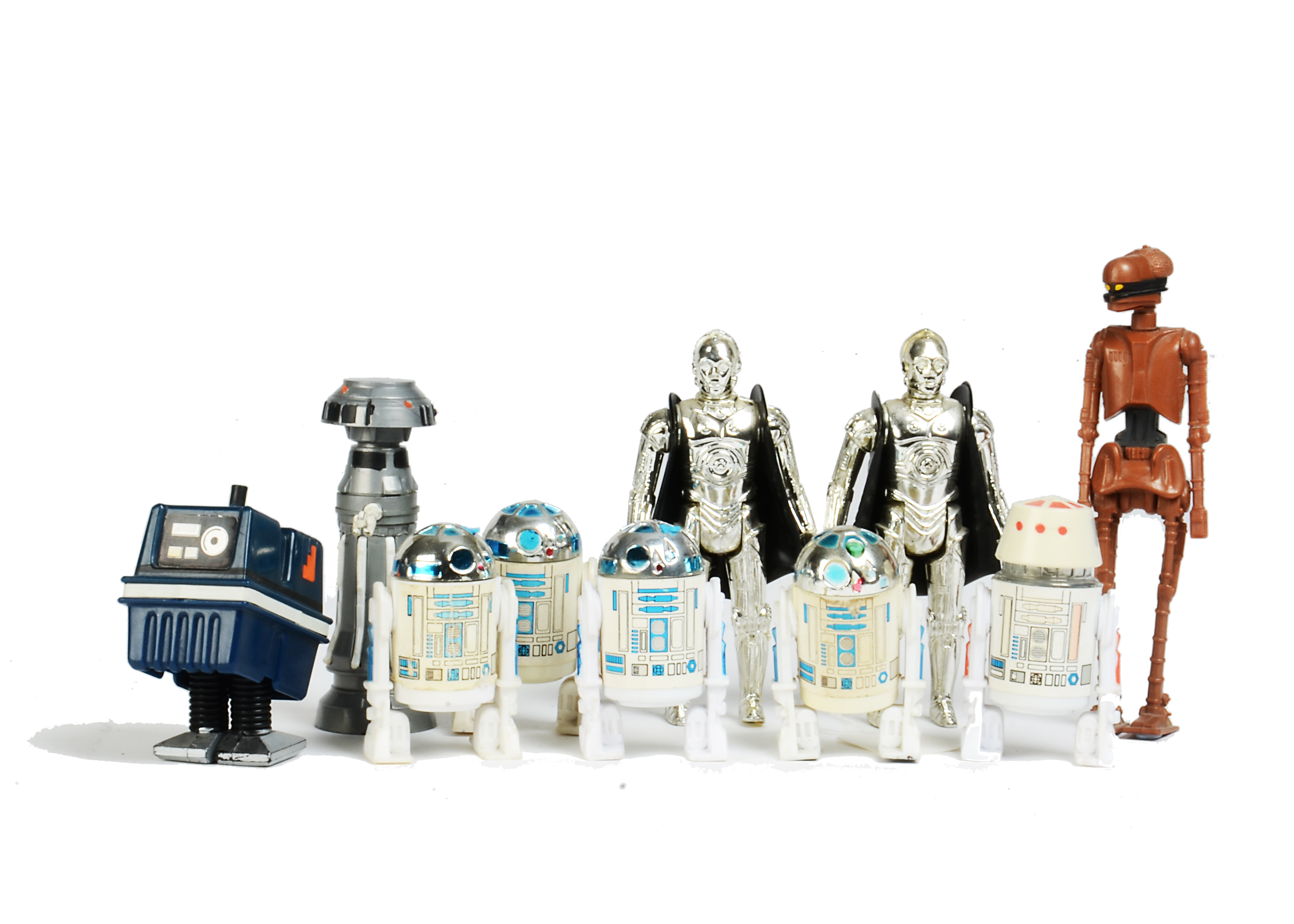 Vintage Star Wars 3¾in Droid Action Figures, Last 17 EV-9D9, R2-D2 with pop-up Light Sabre, R2-D2