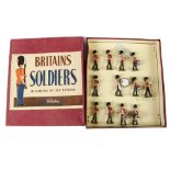 Britains set 2108 Welsh Guards Drums & Fifes Band, restrung into original ROAN box, VG in VG box,