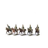 Mignot pre WW1 production 1st Empire blue hussars (12), F-G, (12), 2 missing plumes, 2 repaired