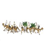 Mignot recent production mounted Meharistes, 2 boxed sets each comprising 3 figures on camel with