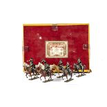 Mignot 1930s production Russian Dragoons with an additional post-WW2 bugler, (7) in correct box,