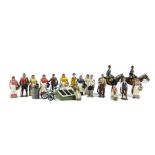 Lot of loose Britains farm figures, on foot (86), mounted (4), generally F, a lot repainted,