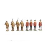 Britains boxed set 214 Canadian North West Mounted Police, loose in Whisstock box, G in F box, 1