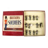 Britains set 2153 Royal Marines Band, restrung into original ROAN box, G in G box, flautist with