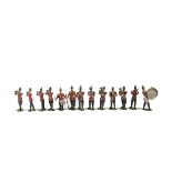 Britains loose 1896 slotted arm version set 27 Brass Band of the Line, not matching, with additional