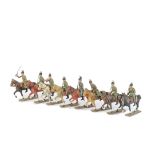 Mignot 1950s production WW1 Italian Dragoons, F-G, (8) minor paint loss to saddles