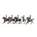 Britains loose set 176 Austro-Hungarian Dragoons, undated horses, generally G, buglers arm replaced,