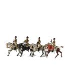 Britains loose set 101 Band of the 1st Lifeguards, 1919 gold coat version, though bassoon slightly